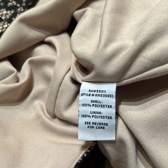 Sangria Mini Black Dress Lace Square Neckline size for 4 - Picture 13 of 13